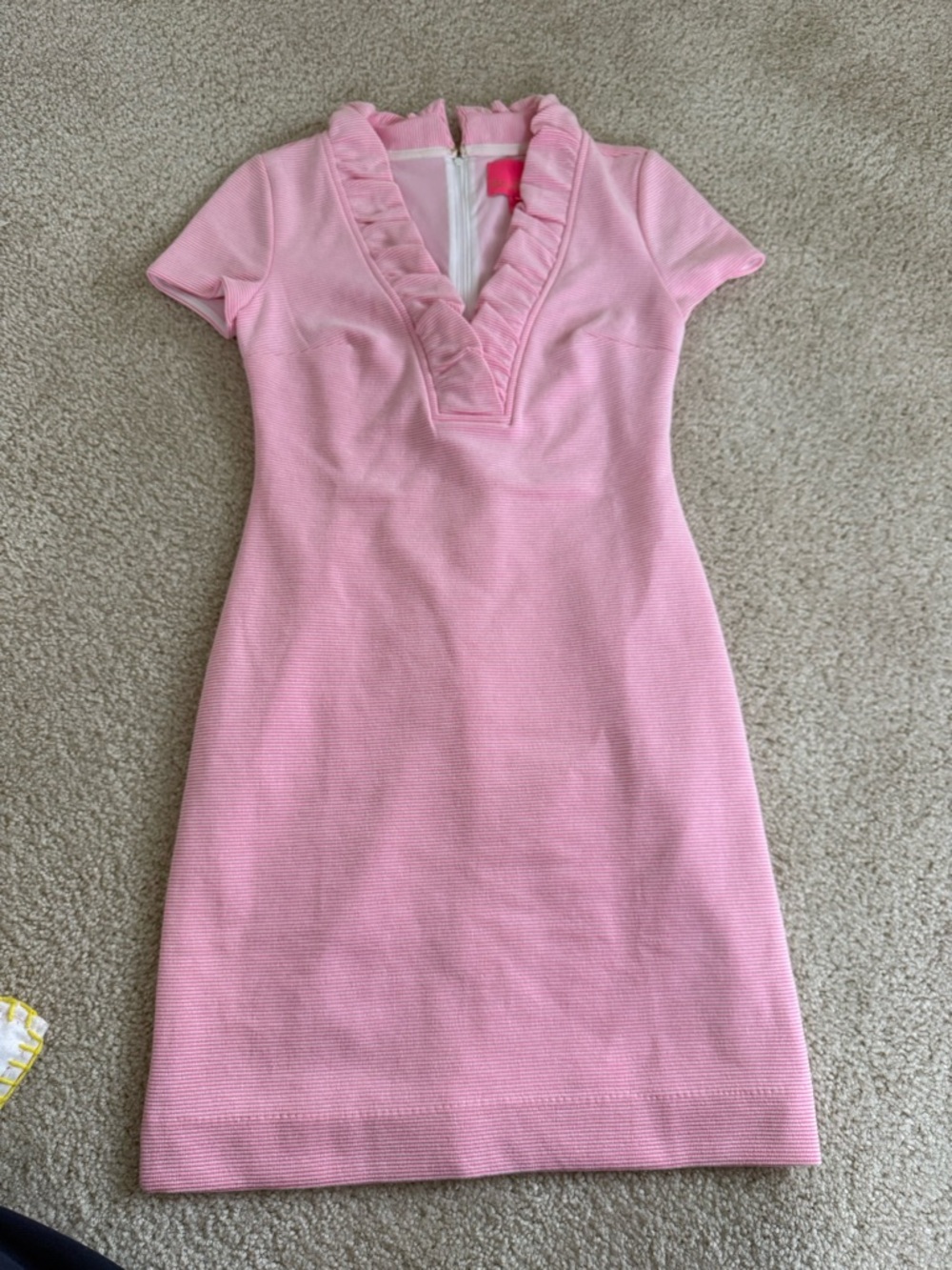 Lilly Pulitzer Pink Ruffled V-Neck Mini Dress